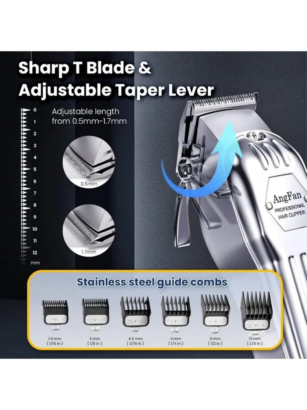 Cordless Hair Clippers & Trimmer Set for Men | LCD Display, 7200RPM Motor, 5H